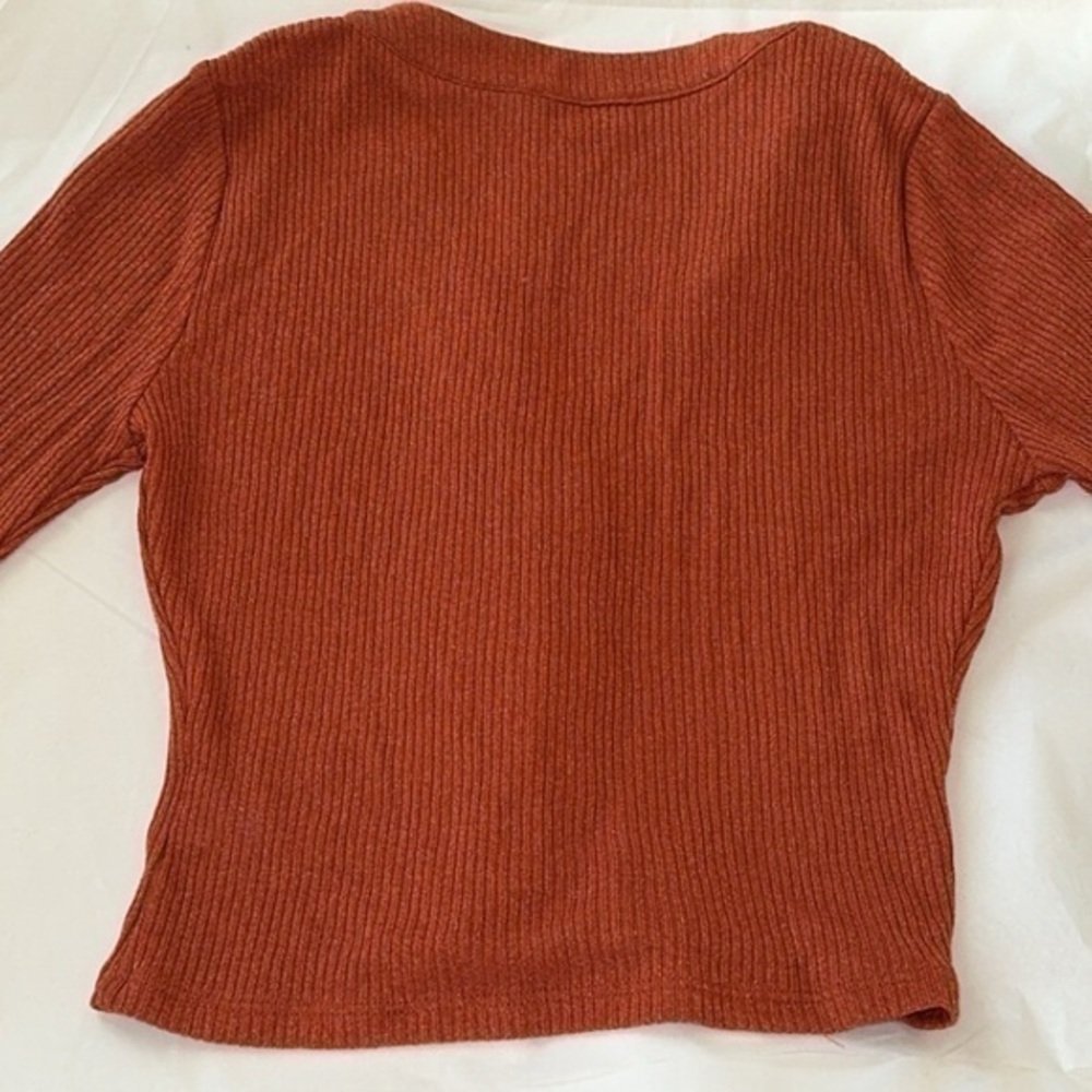 Privacy‎ Please Nadia Rust Metallic Shimmer Button Down Cardigan Size Medium - Picture 11 of 12